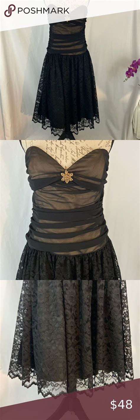 Niki By Niki Livas Black Lace Formal Dress Size 16 Black Lace Formal