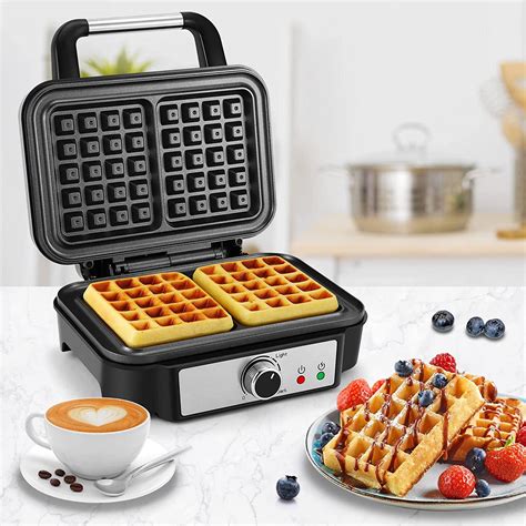 Monxook Extra Deep Belgian Waffle Maker 2 Slice Non Stick Waffle Iron