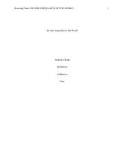 Income Inequality Docx Running Head INCOME INEQUALITY IN THE WORLD