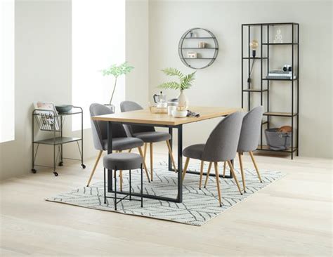 Dining Table AABENRAA 90x160 Oak Black JYSK