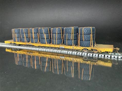 Ho Scale Ton Flatcar With Mine Equipment Tires Protoloads