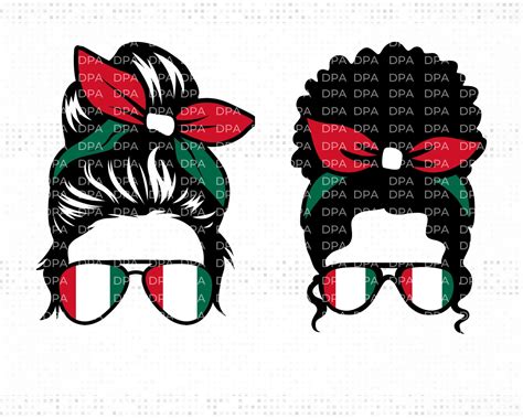 Mexico Messy Bun Svg Png Mexican Flag Cricut File Etsy