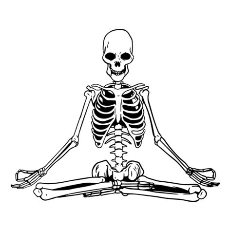 Skull Yoga Meditate Illustration Skeleton Ad Yoga Skull