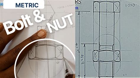 How To Construct A Metric Bolt And Nut In Engineering Drawing