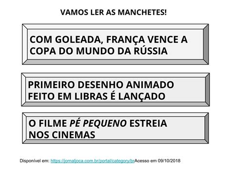 Manchetes e imagens de jornal leitura e reflexão Planos de aula 2º