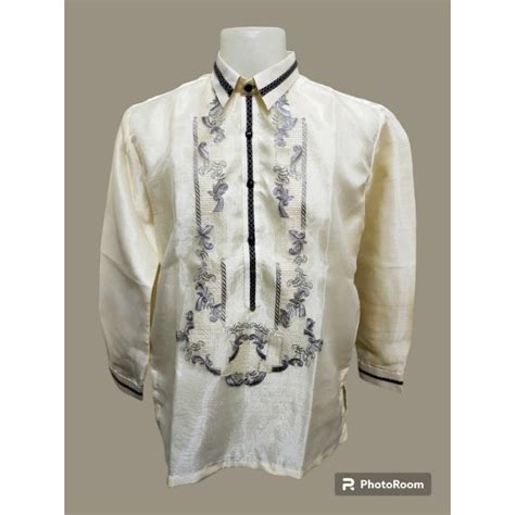 Mall Quality Barong Tagalog Pi A Organza With Linning Mocca Piping For