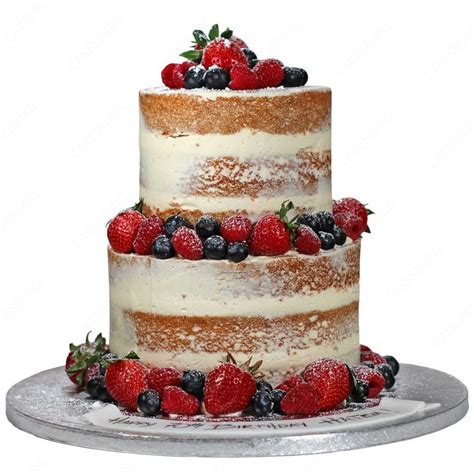 Semi Naked Berry Cake Berry Cake 50th Anniversary Cakes Naked Wedding Cake With Fruit