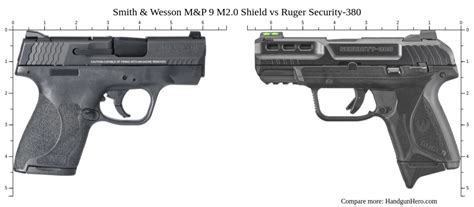 Smith Wesson M P 9 M2 0 Shield Vs Ruger Security 380 Size Comparison