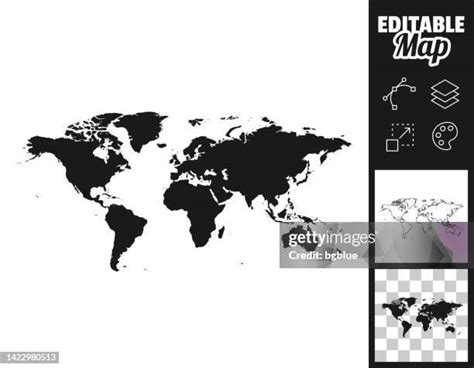 Editable World Map High Res Illustrations - Getty Images