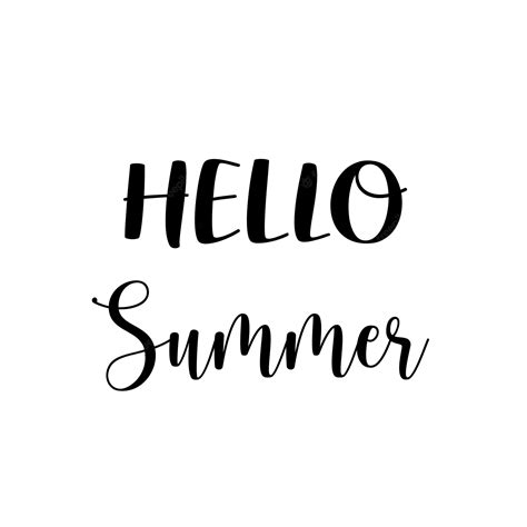 Premium Vector Hello Summer Lettering Calligraphy Illustration Summer