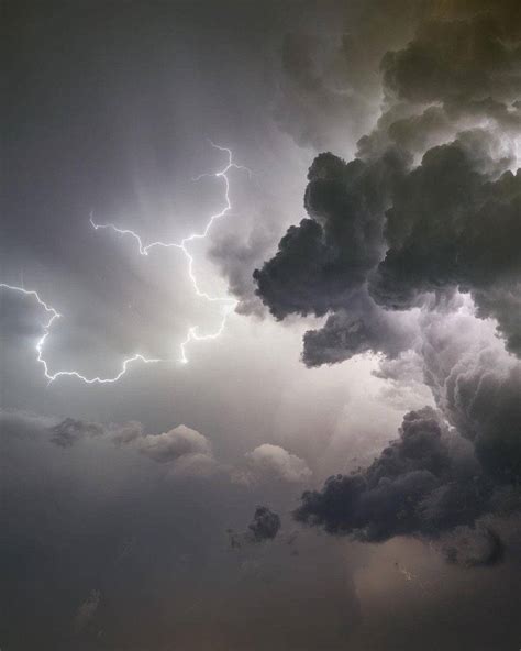 Dark Cloudy Sky With Lightning