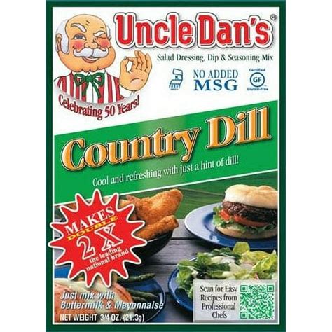 Uncle Dans California Country Dill Dressing Dip And Seasoning Mix Packet