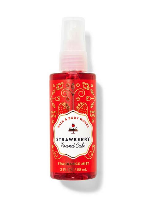 Bath Body Works Strawberry Pound Cake Fragrance Body Mist Travel Size