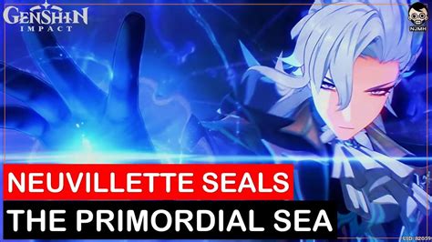 Neuvillette Seals The Primordial Sea Scene Genshin Impact Youtube