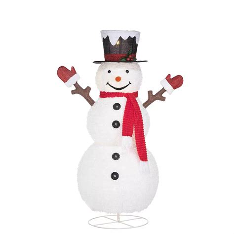 Home Accents Holiday 5 Ft Led Collapsible Snowman Christmas Decoration