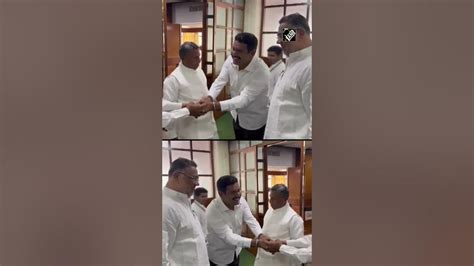 Karnataka Bs Yediyurappas Son By Vijayendra Meets Cm Siddaramaiah At Vidhana Soudha Youtube