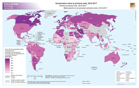 Taux Net De Scolarisation Dans Le Primaire 2012 2017 Cartoprodig