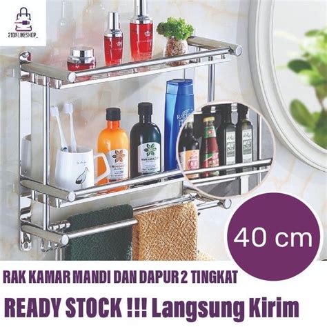 Jual Rak Kamar Mandi Toilet Gantung Dinding Stainless Susun Kamar