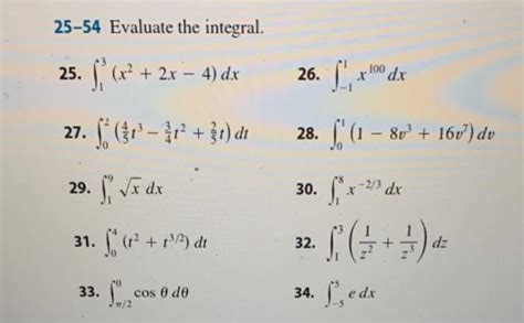 Solved 25 54 Evaluate The Integral 25 ∫13x22x−4dx 26