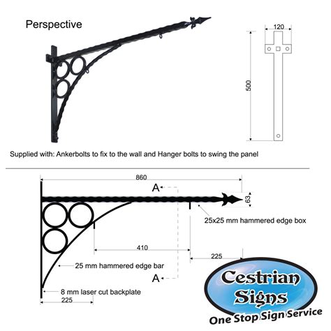 Projecting Hanging Shop Sign Bracket Mm Cestrian Signs