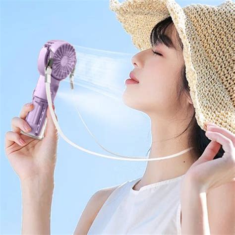 Uscallm Misting Fan Portable Handheld Mini Fan Rechargeable Battery