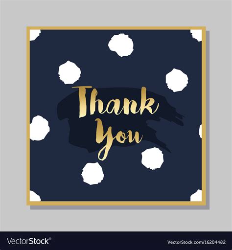 Golden thank you brush message on dark navy blue Vector Image