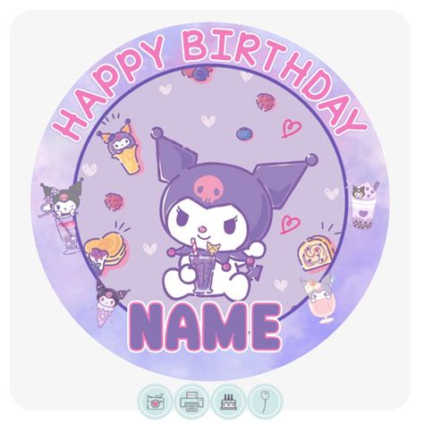 Kuromi Cake Topper Printable