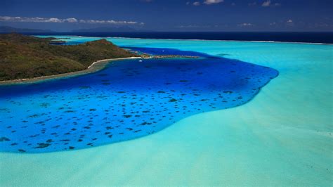 Bora Bora Lagoon French Polynesia From Above Windows Spotlight Images