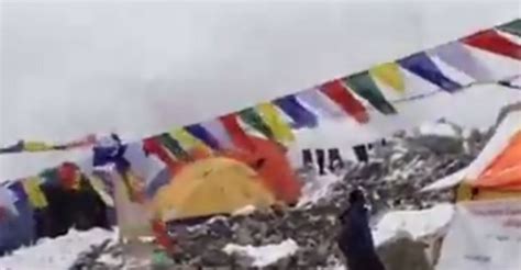 Watch Climber Captures The Moment An Avalanche Hit Mount Everest Base