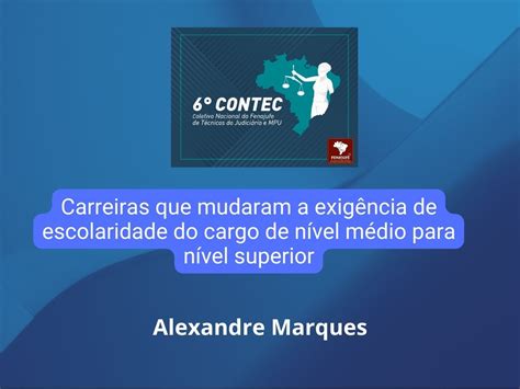 6º Contec Alexandre Marques Assessor Institucional da Fenajufe