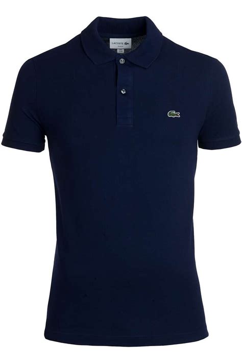 Hochwertiges Lacoste Slim Fit Poloshirt In Der Farbe Navy Einfarbig