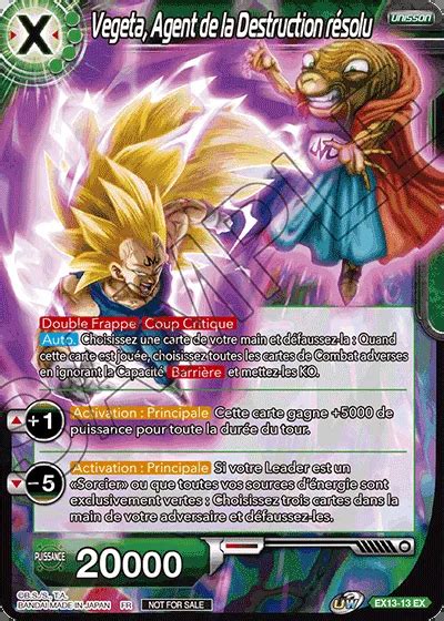 EX13 13 EX Vegeta Agent de la Destruction résolu DBSCards fr