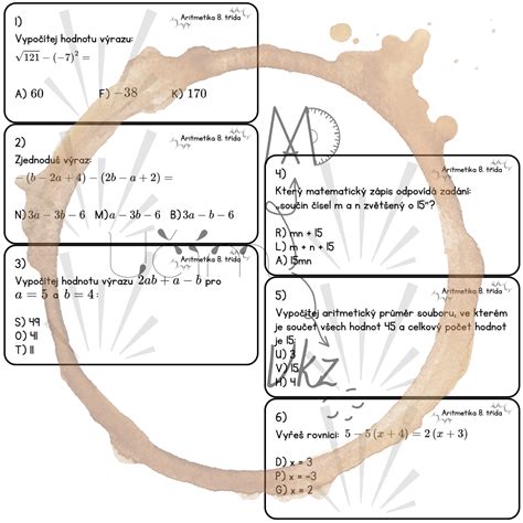 opakovani algebra  trida treasure hunt matematika