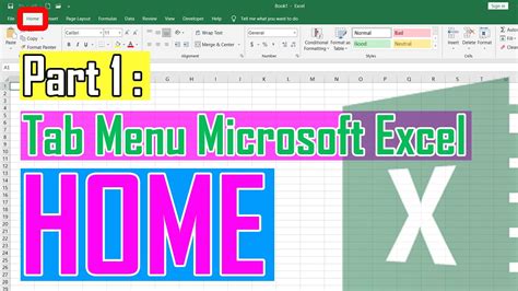 Fungsi Tab Menu Home Microsoft Excel Youtube