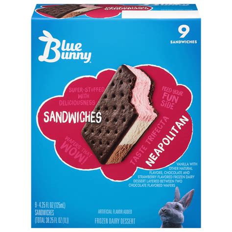 Save On Blue Bunny Frozen Dairy Dessert Sandwich Neapolitan 9 Ct