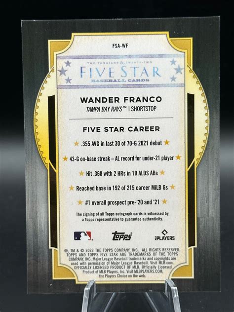 2022 Topps Five Star Autographs FSA WF Wander Franco AU RC For