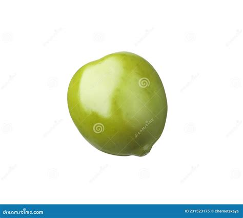 Delicious Fresh Green Olive Isolated On White Stock Image Image Of