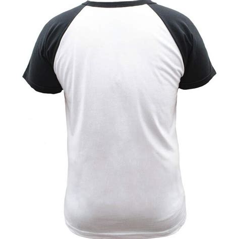 Camiseta Raglan de Algodão para Sublimação Branca c Manga Preta