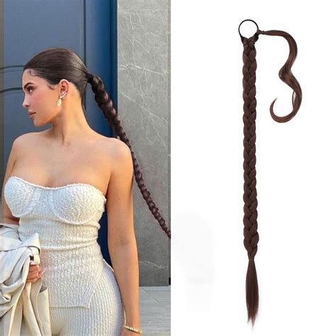 Amazon Barsdar Inch Long Braided Ponytail Extension With Hair