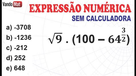 ExpressÃo NumÉrica Com PotÊncia E Raiz Encceja Enem Concurso Matemática Youtube