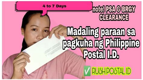 PAANO KUMUHA NG RUSH POSTAL I D 2022 YBETHBLOGS YouTube