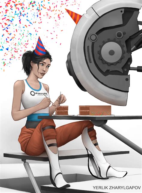 Glados And Chell Are Celebrating 10 Year Anniversary Of Portal 2 My Fanart For Portal 2 R