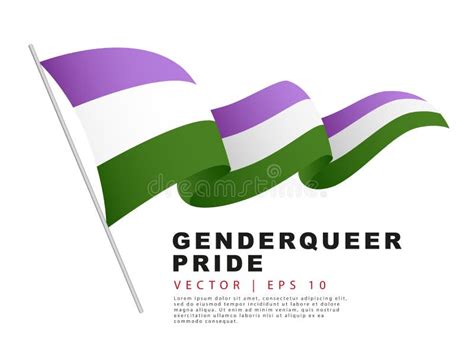 The Flag Of Gender Pride Hangs On A Flagpole And Flutters In The Wind