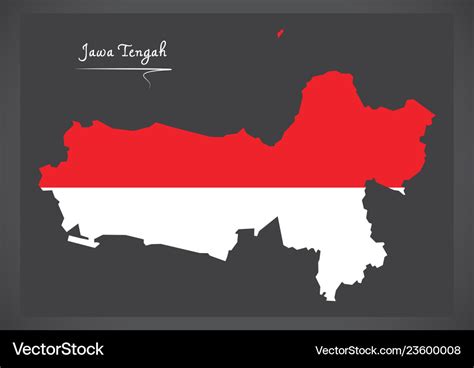 Jawa tengah indonesia map with indonesian Vector Image