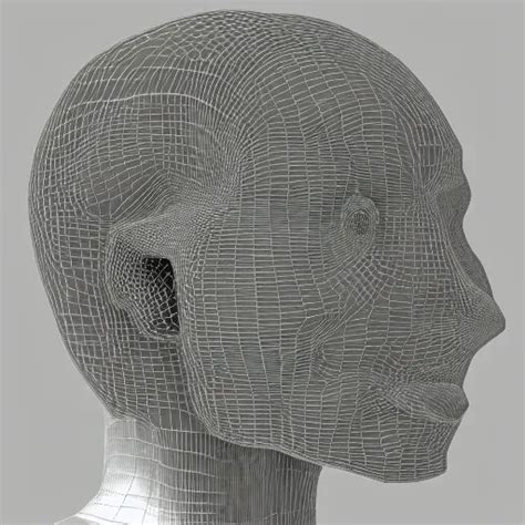 Clean Topology Wireframe View Of Neck And Shoulders Stable Diffusion