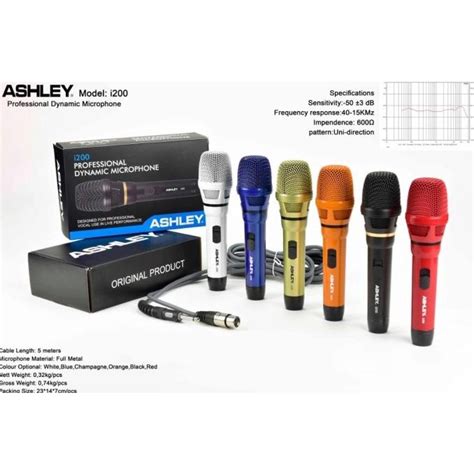 Jual Mic Ashley I Microphone Kabel Dynamic Original Shopee Indonesia