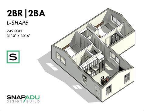 2 Bedroom ADU Floor Plans for Accessory Dwelling Units