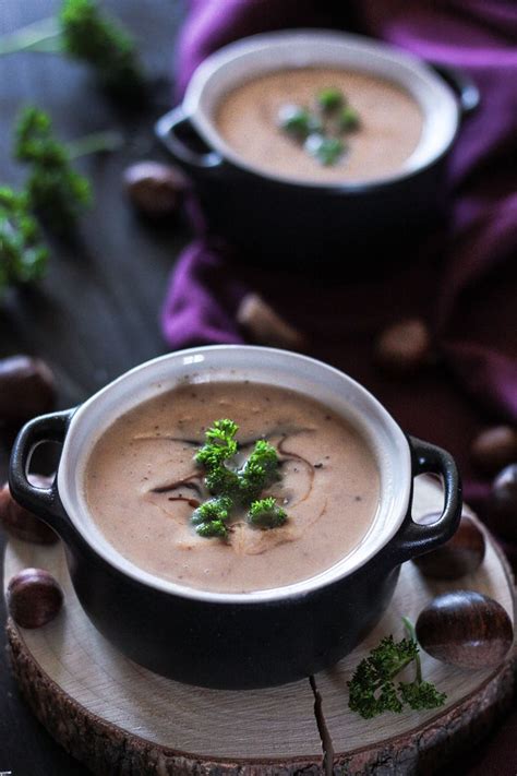 Herbstliche Vegane Maronensuppe Maronen Suppe Maronensuppe Maronen