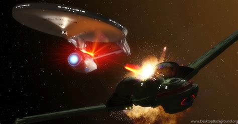 Enterprise Vs Klingon Space Battle Wallpapers Desktop Background