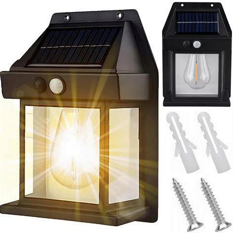 LAMPA SOLARNA LED LATARNIA KINKIET ŚCIENNY Z CZUJNIKIEM RUCHU I